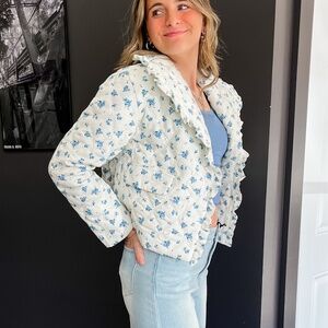 NWT STORIA Floral Quilted Crop Jacket